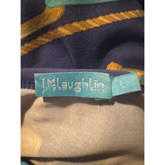 J. McLaughlin Catalina Cloth 3/4 Sleeve Colorful Tee Shirt Large L - Picture 6 of 7